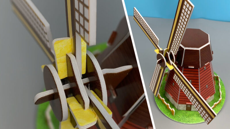 Dutch windmill 3D puzzle by Revell assembled