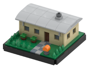 Small Modern House LEGO® MOC Render